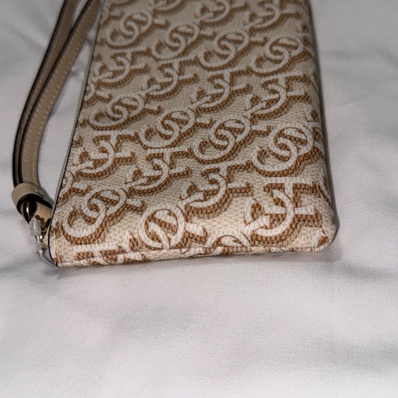 Coach Corner Zip Wristlet with Coach Monogram Print Chalk - Picture 3 of 7